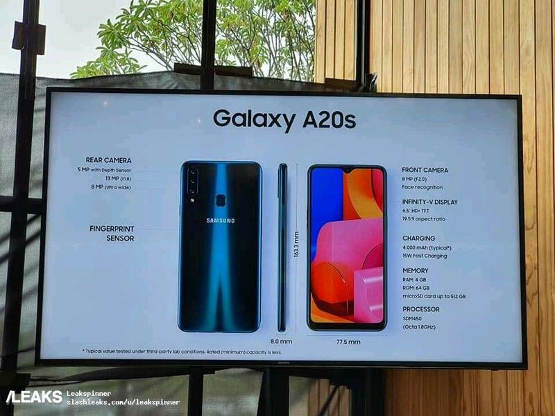 Samsung Galaxy A20s lộ thông số cấu hình trước ngày ra mắt